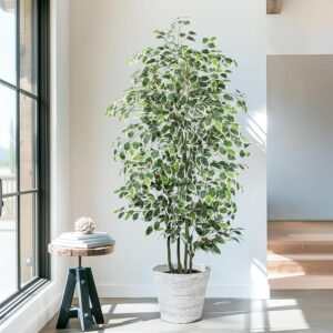 Top 10 Best Indoor Trees for Your Home 9 6 FT Artificial Ficus Tree 600 Leaves Faux Plants Indoor9