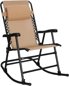Amazon Basics Outdoor Mesh Zero Gravity Lounge Rocker with Pillow, Beige8