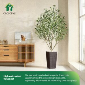 Top 10 Best Indoor Trees for Your Home 5 Artificial Olive Tree,7FT Fake Olive Tree in Brown Tall Planter with Natural Pebbles5